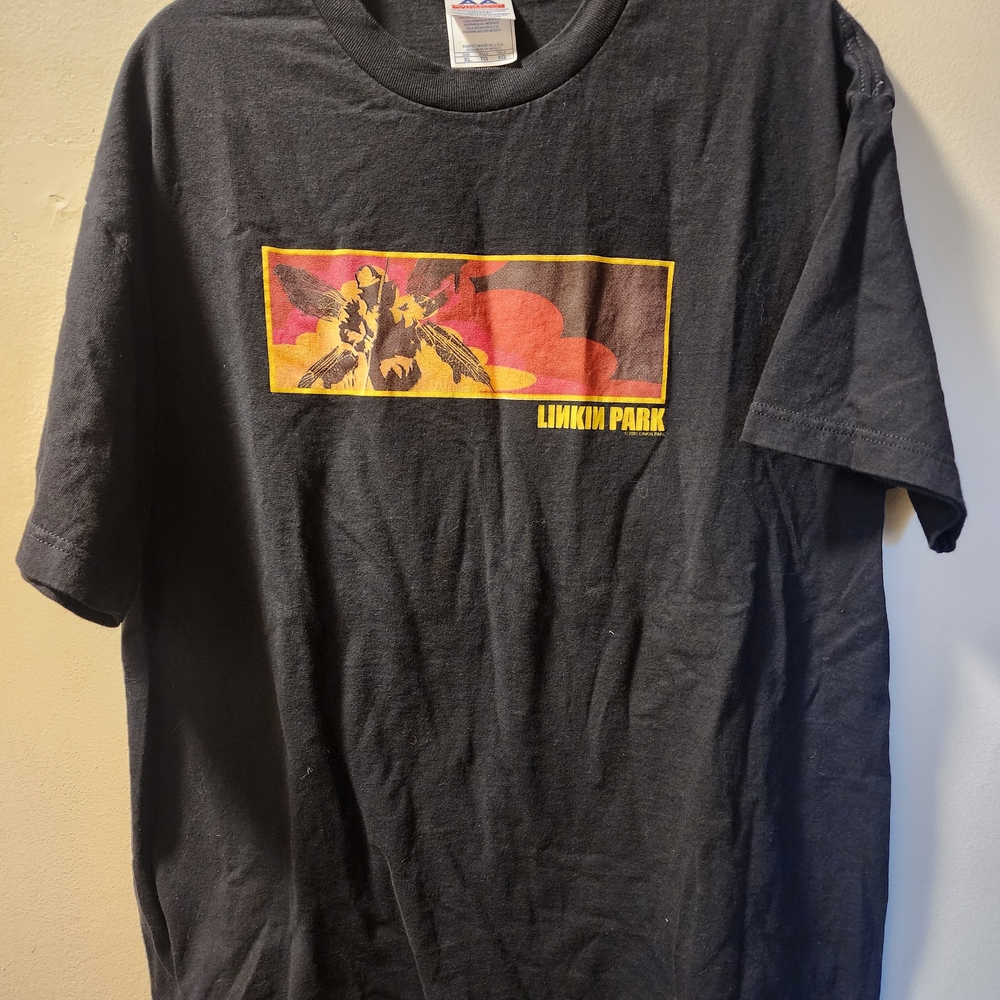 Alstyle Black Graphic Tee with Red and Yellow Design